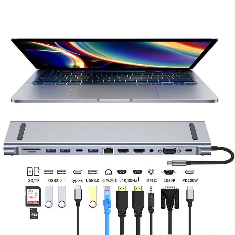 USB C 3.0 HUB Type C naar Mult - 4 Hdmi Multi Monitor Video Card 4K recensie en prijs